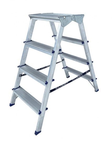 Стремянка алюминиевая двухсторонняя ADK 6204