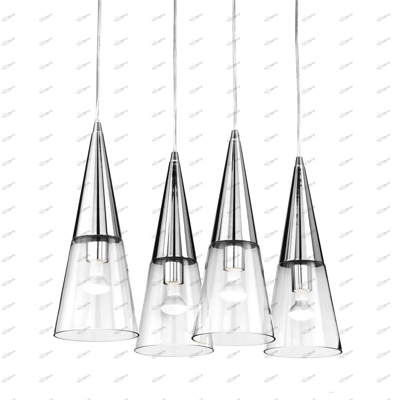 Подвесной светильник Ideal Lux Cono SP Cromo IDEAL LUX ДИЗАЙНЕРСКИЕ, CONO 072297 Прозрачный;серебро 