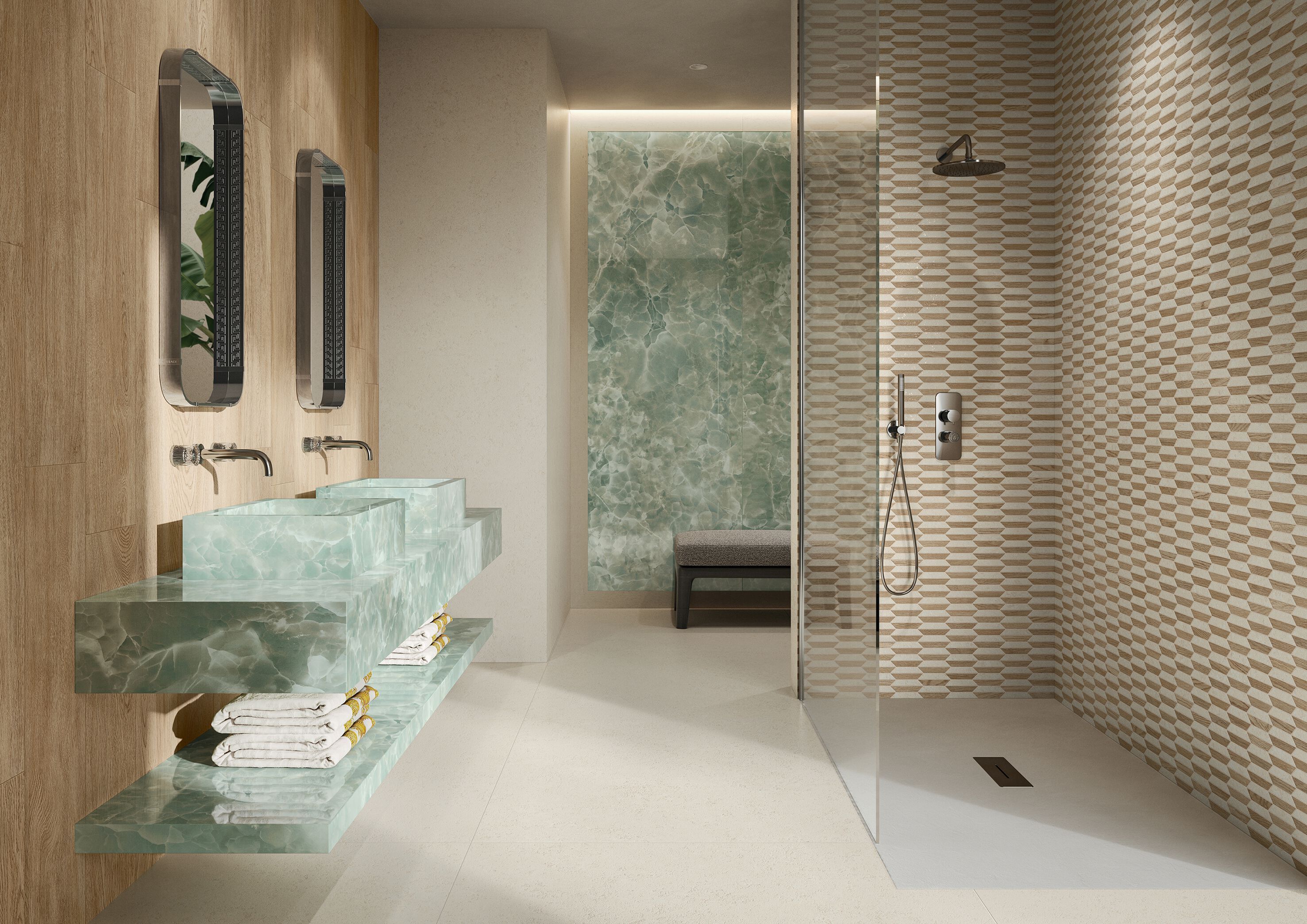 Пол / облицовка керамогранита с эффектом камня для внутреннего и наружного применения Versace Ceramics V Stone ARCH-00080074 - Вид №1