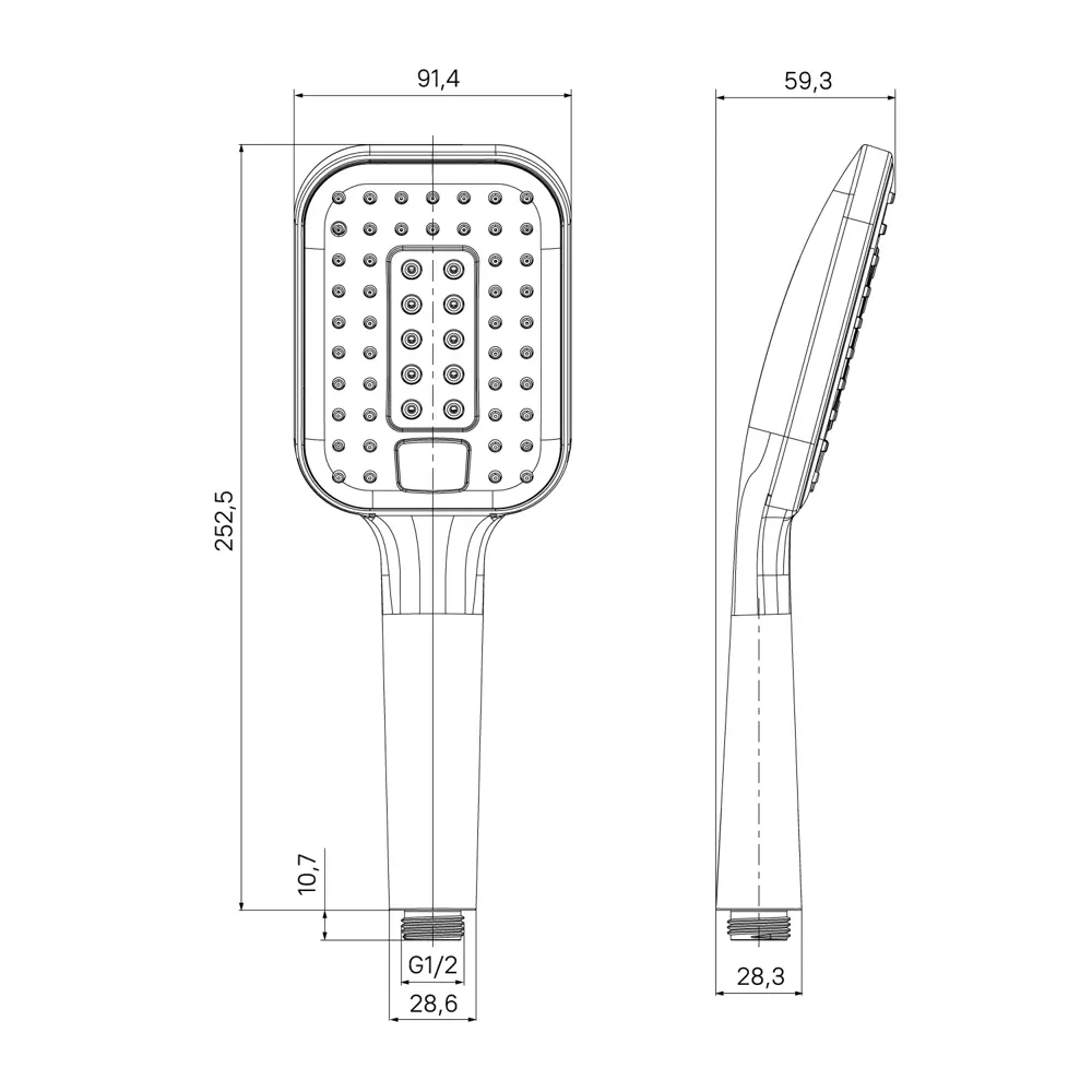 Milardo Ideal Spa - прямоугольная лейка для душа с 3 режимами, черный матовый 89349130 STLM-1467982 - Вид №8