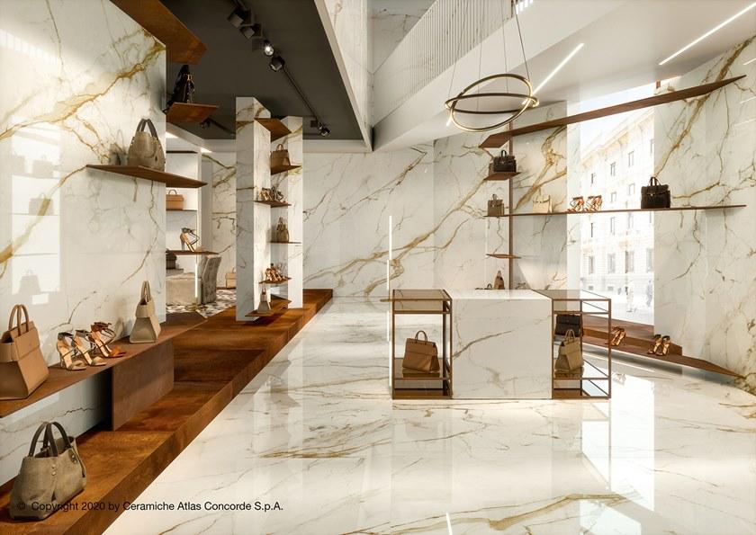 Atlas Concorde Белая плитка для стен с эффектом мрамора Marvel shine sun-id-1375735 - Вид №20