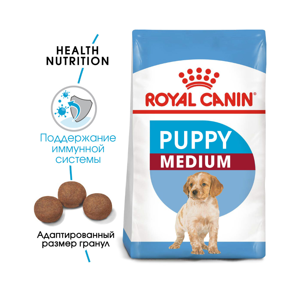 ПР0048389 Корм для щенков Medium Puppy для средних пород от 2 до 12 месяцев сух. 3кг ROYAL CANIN  - Вид №1