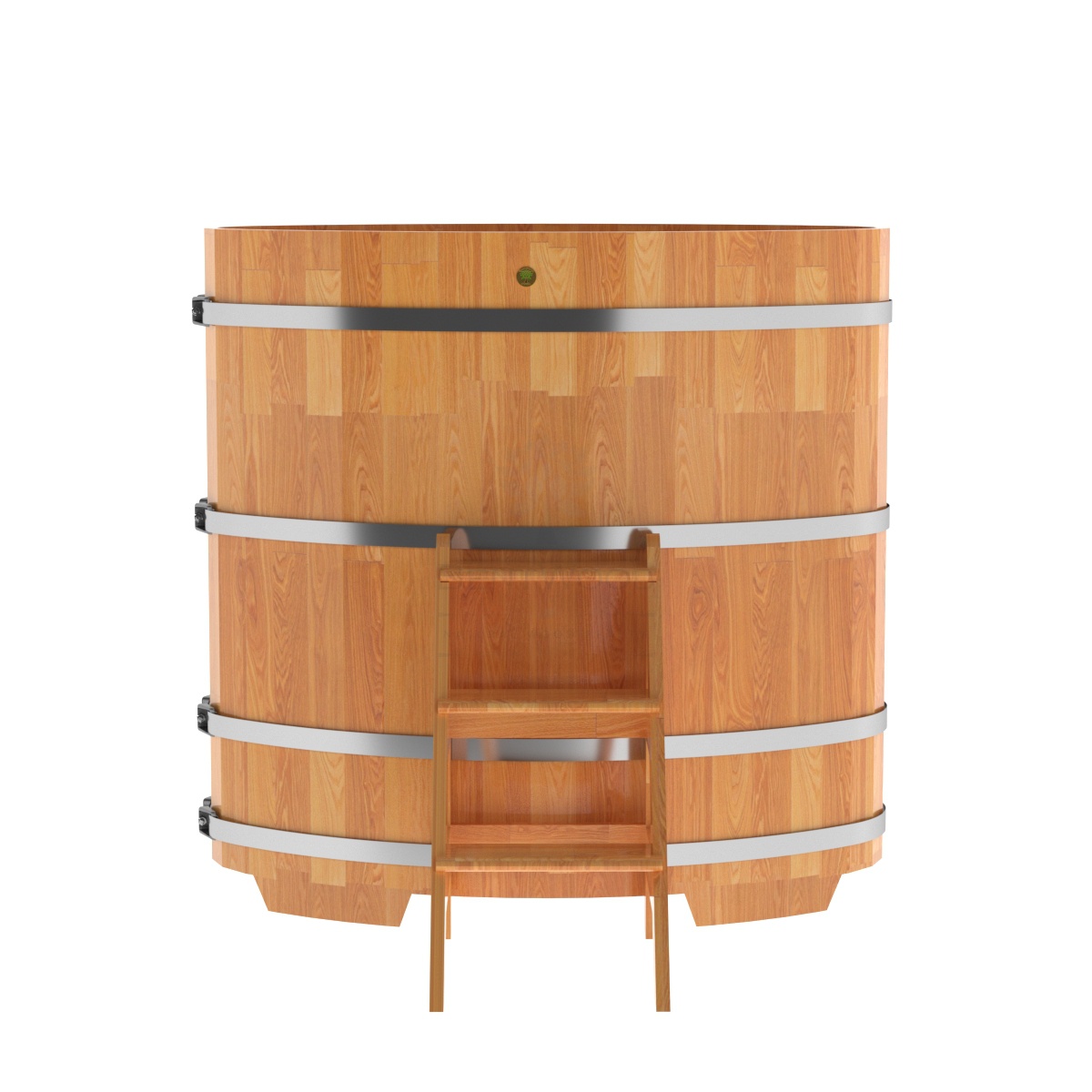 1498 Купель овальная из сращенных ламелей лиственницы 0,80х1,42х1,4 натуральная Alyarus  - Вид №3