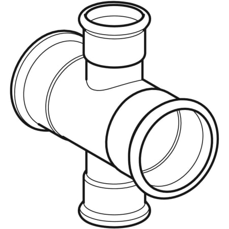 GEBERIT 21130 Крестовина двухплоскостная редукционная Geberit Mapress из углеродистой стали  - Вид №1