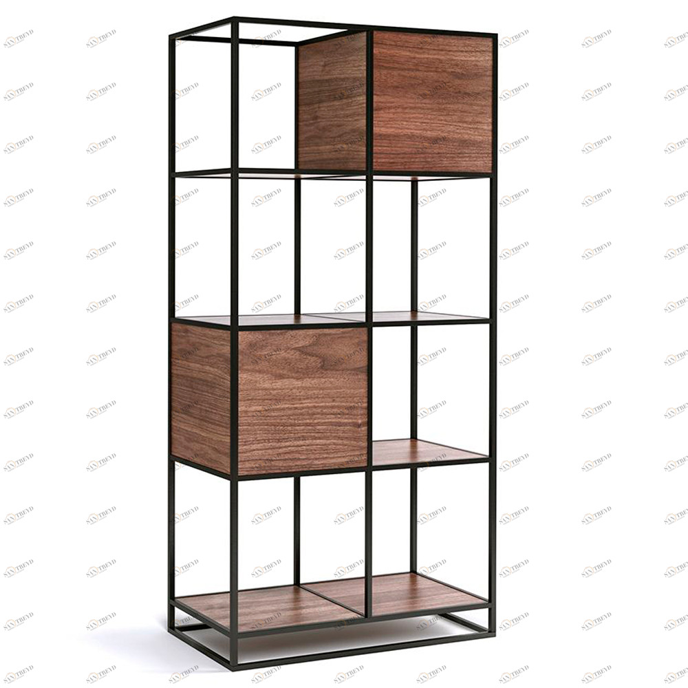 Стеллаж для книг черный Kvadra 2 black INTELLIGENT DESIGN СТЕЛЛАЖИ KVADRA 260792 Коричневый;черный 