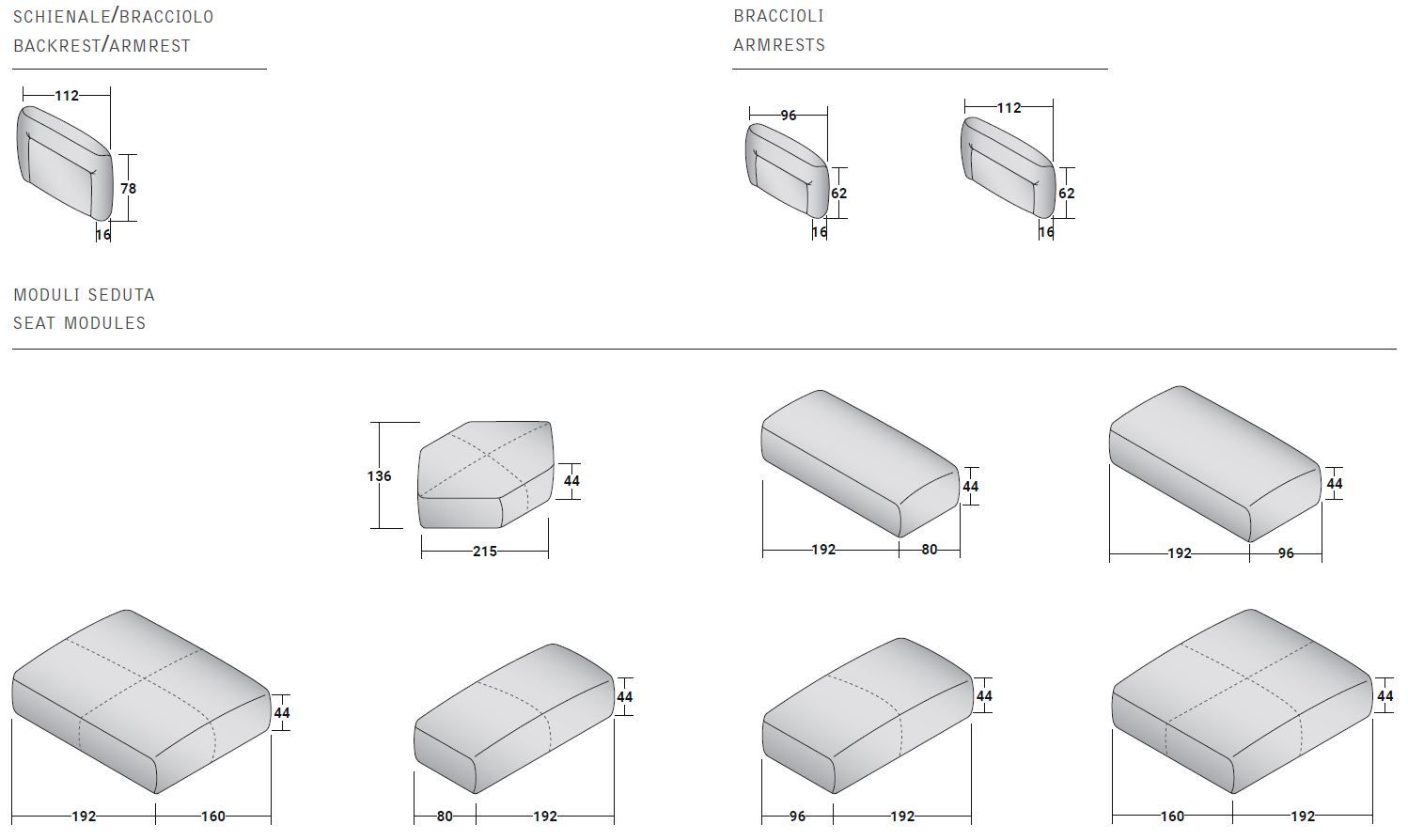 Съемный диван Flou лук ARCH-00058092 - Вид №13