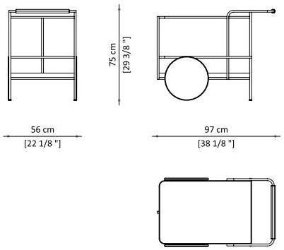 Paolo Castelli Тележка для еды из металла и антигелиевого стекла  Com.ttro.con.100  - Вид №2