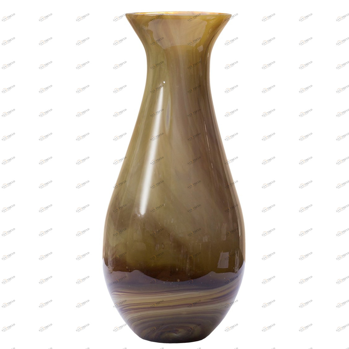 Ваза стеклянная желто-коричневая 37х16.5 см GARDA DECOR - 033945 Коричневый 