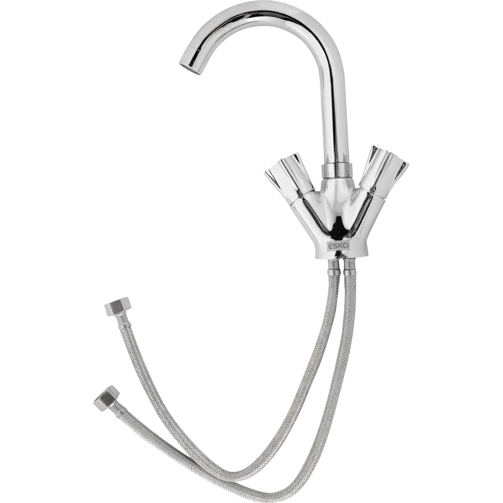 Смеситель для раковины Esko Accra 26 двухвентильный, цвет хром STLM-2099038 - Вид №1