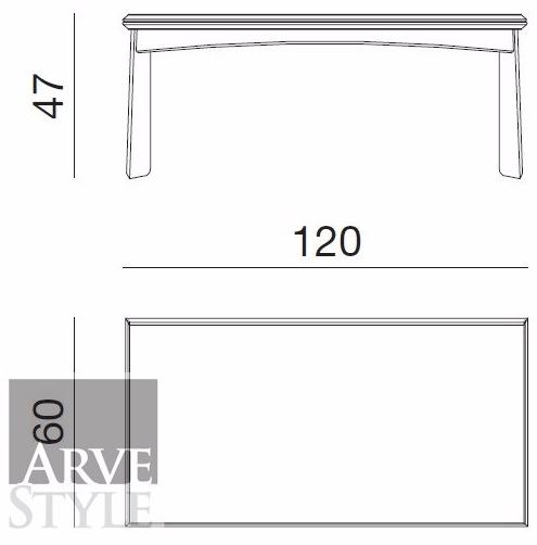 Arvestyle Прямоугольный журнальный столик из массива дерева Naima Sl-0582-k - Вид №2