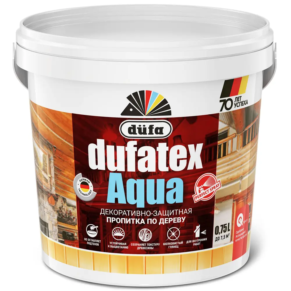 Dufa Aqua Wood Protection - прозрачная пропитка для дерева 0.75 л 12352273 STLM-0001933 - Вид №1