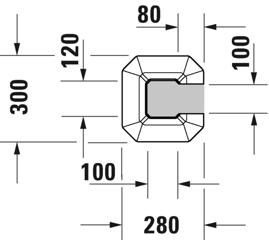 0857900000 Пьедестал для раковины овальная Duravit 1930 Series - Вид №2