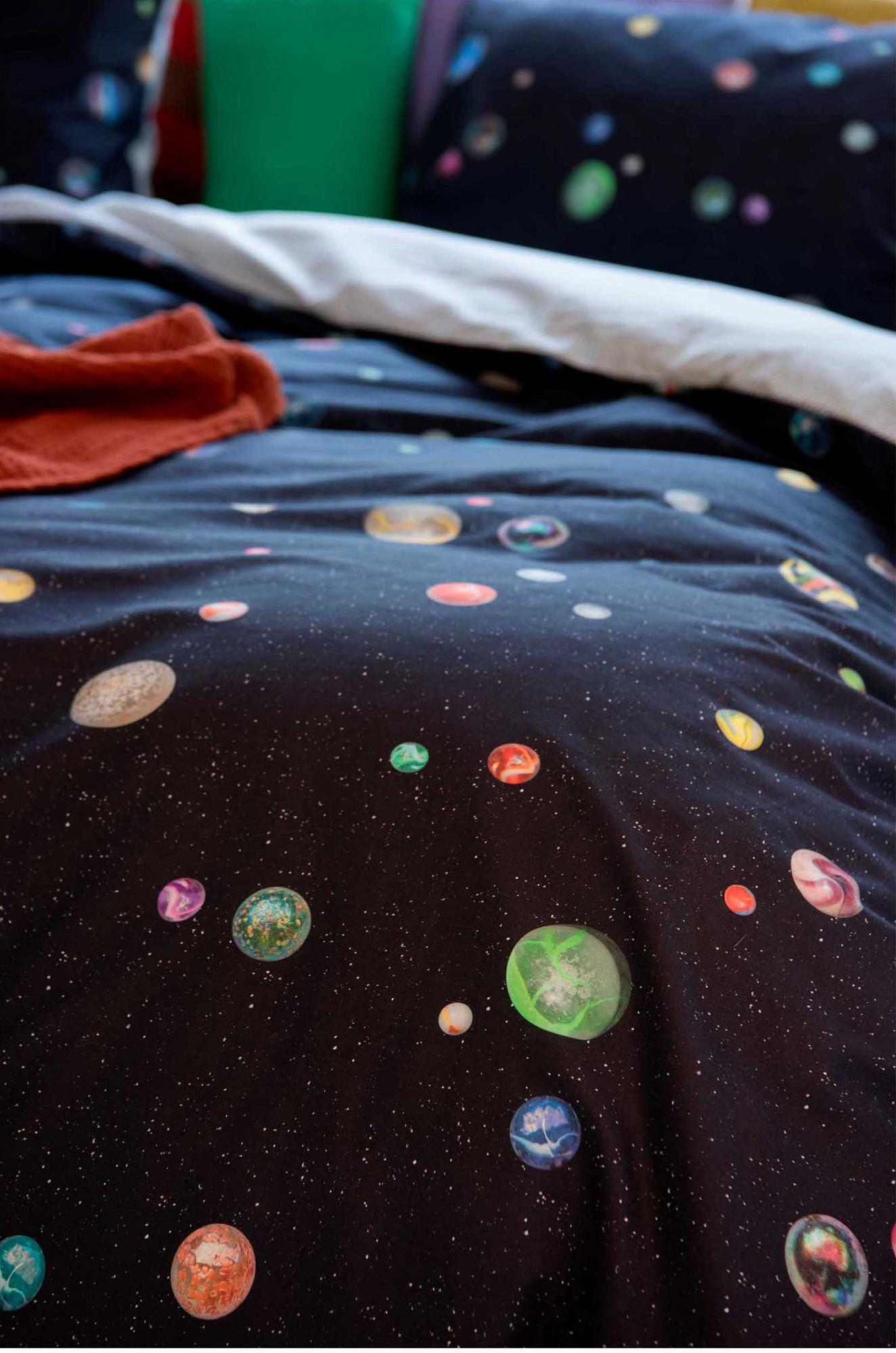 Детское постельное белье односпальное "Космос" 150х200 см SNURK  335457 Черный  - Вид №1