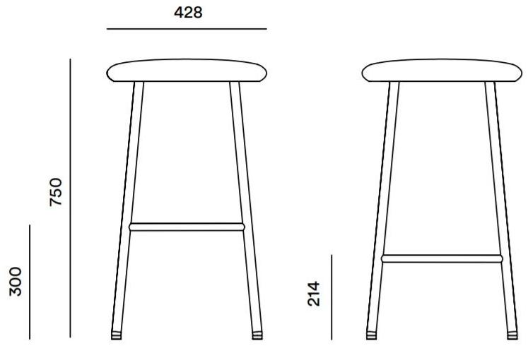 Hem Барный стул с обивкой из стали с порошковым покрытием Kendo sun-id-1428792 - Вид №6