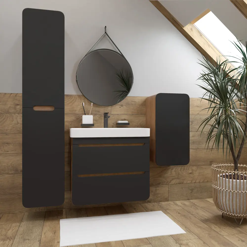 Подвесная тумба Santreyd Окинава для раковины 70 см графит 86516199 Ванная комната STLM-0069524 - Вид №7