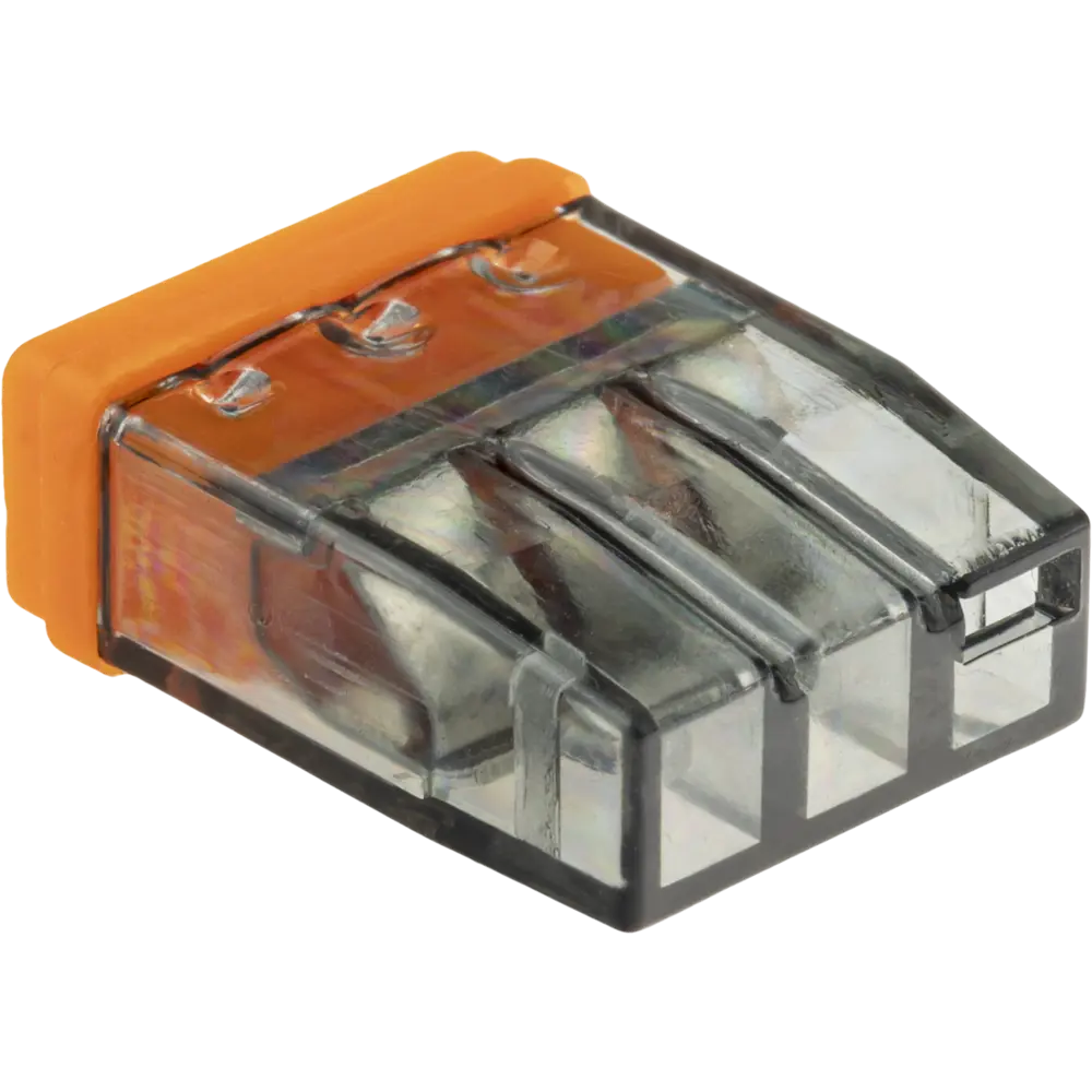 84509779 Клеммы монтажные самозажимные с пастой Duwi СМК 772-203 3-проводные 2,5мм² прозрачные 5шт 26729 4 STLM-1113726  - Вид №3