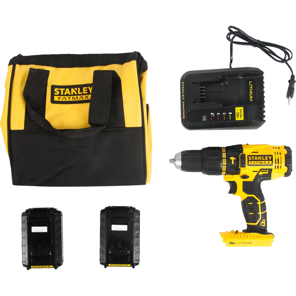 Дрель-шуруповерт аккумуляторная ударная Stanley Fatmax FMC626C2S, 18 В Li-ion 2х1.3 Ач STLM-2121399 - Вид №4