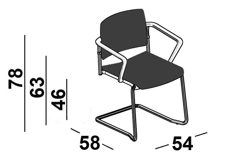 Мягкий консольный стул с подлокотниками Luxy Essential ARCH-00090268 - Вид №2