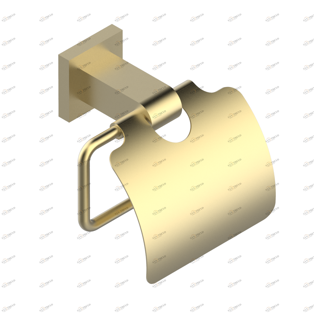 A6H-538AC Бумагодержатель с крышкой настенный Thg-paris Profil с рукоятками с инкрустацией Lalique Покрытие PVD матовая латунь A6H-538AC CAT.F