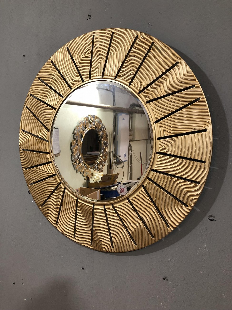 Золотое зеркало круглое настенное SUNSHINE IN SHAPE SUNSHINE 00-3860118 Золото  - Вид №2