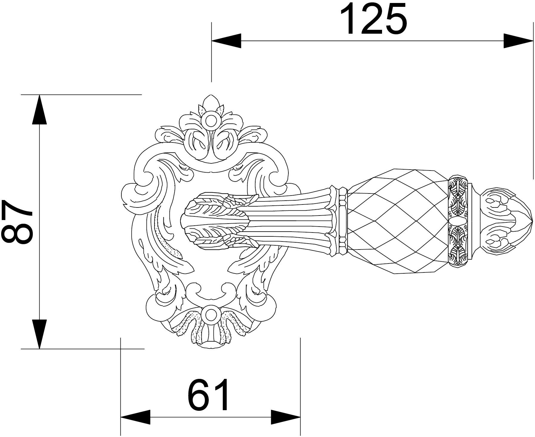 Bronces Mestre Ручка золотого цвета с кристаллами swarovski® на розе Treasure 0r7441.000.12 - Вид №1