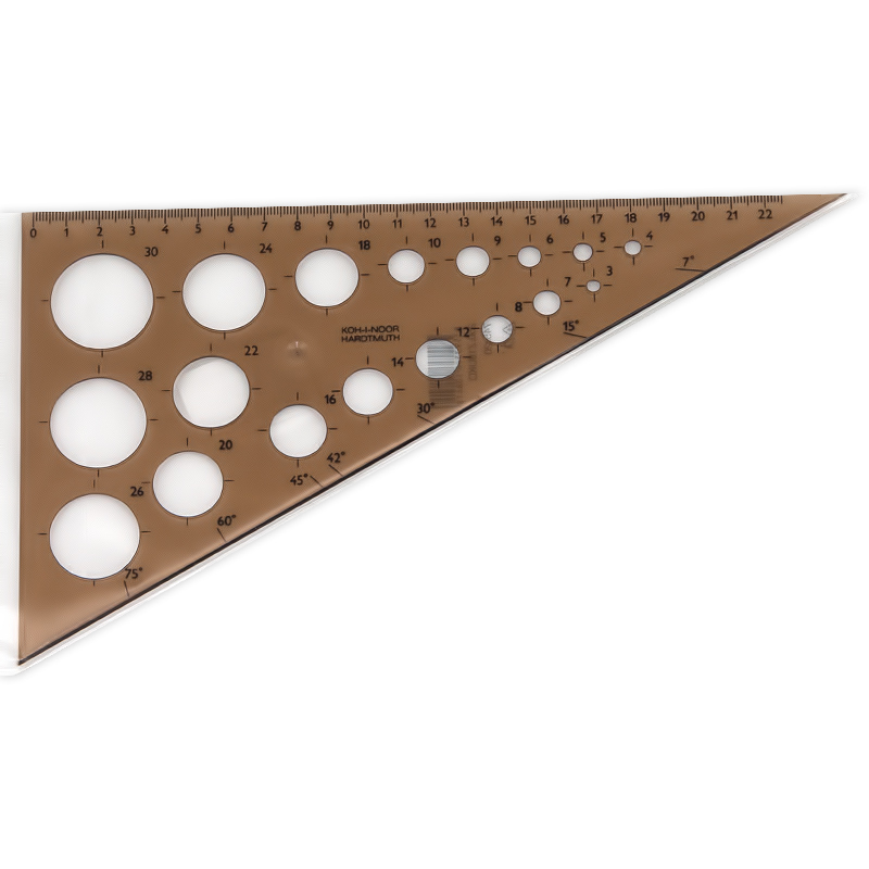 074592000000 Угольник 60 градусов с окружностями KOH-I-NOOR Hardtmuth 