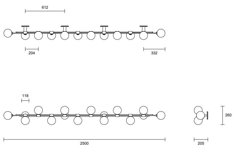 Светодиодный настенный светильник из металла и стекла Articolo Studios Трилогия ARCH-00075411 - Вид №7