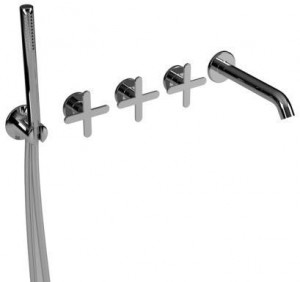 AZ 1186T Смесители для ванны Azzurra ceramica Встроенная ванна + круглый излив + ручной душ + переключатель LINEA