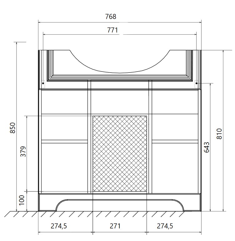 У94490 Тумба Прованс New 80Н 2в.я. 2д. Белый глянец 1 Marka Прованс - Вид №7