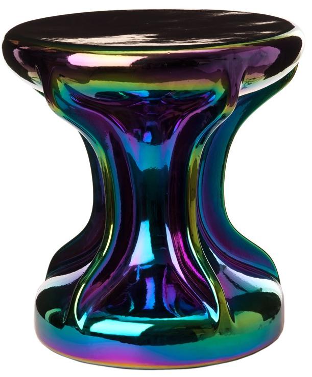 Pols Potten Низкий табурет из глазурованного керамогранита Oily 240-030-024  - Вид №1