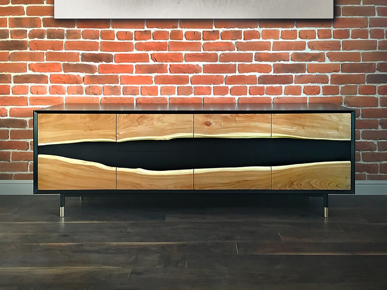 Тумба длинная с 4 ящиками карагач натуральный Quagga ACWD QUAGGA 00-3981950 Черный  - Вид №2