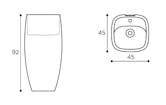 Керамическая отдельно стоящая раковина ARBLU Flò ARCH-00013309 - Вид №3