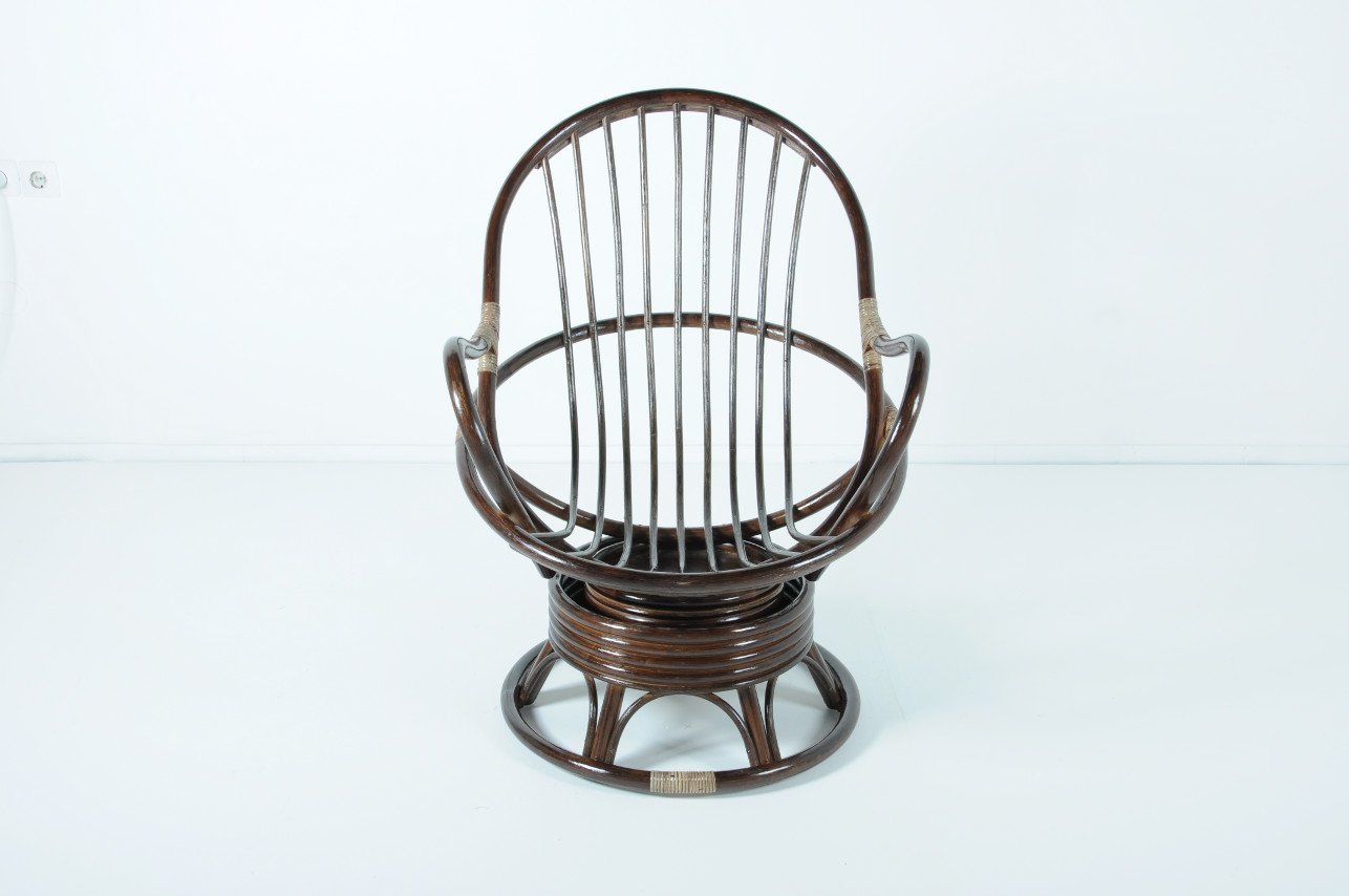 Кресло вращающееся темно-коричневое с подушкой "Темный коньяк" VINOTTI  00-3885256 Коричневый  - Вид №2