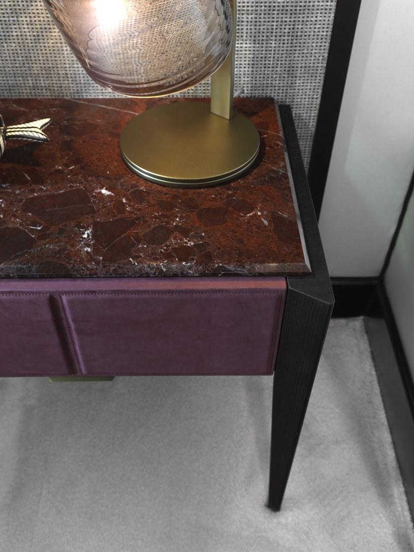 Bellotti Ezio Прикроватный столик с ящиком обтянут кожей нубук Delfi 2017-31 - Вид №3