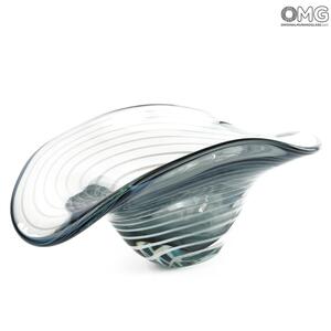 3873 ORIGINALMURANOGLASS Декоративная чаша Серая гондола - соммерсо - муранское стекло OMG 53 см