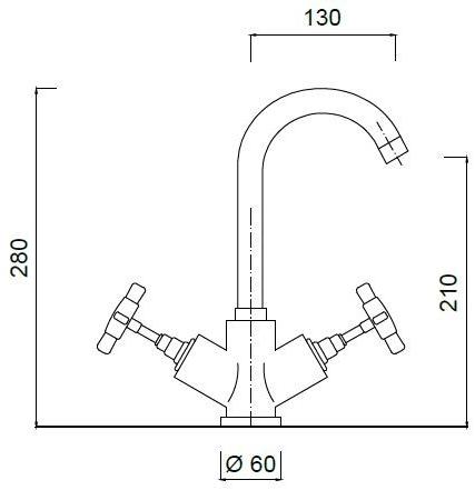 Rubinetteria Giulini Смеситель для раковины с одним отверстием и регулируемым изливом G5 7957a - Вид №1