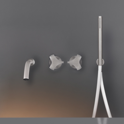 Настенные 2 прогрессивных смесители, установленные для ванной с носиком L. 170 мм и цилиндрический ручной душ диаметр 18 мм  ZIQ50 CEADESIGN  - Вид №1