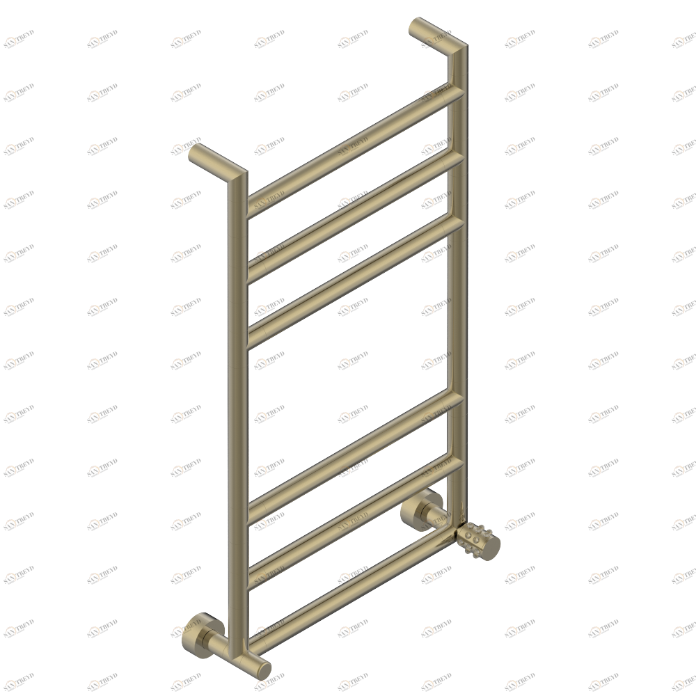 A2N-TWR6H1 Полотенцесушитель Современный круглый, 6 перекладин, 533 мм x 922 мм, водяной, с 1 декоративной крестовой рукояткой Thg-paris Mossi со светлым хрусталём Бронза A2N-TWR6H1 CAT.D