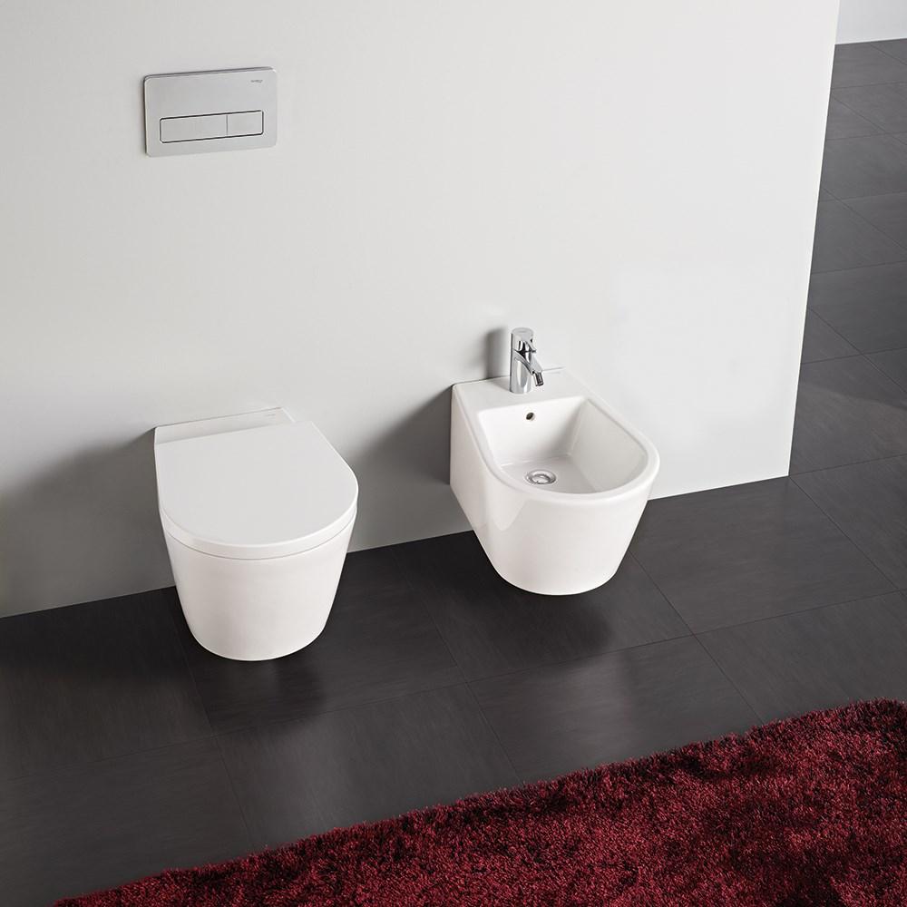 Биде подвесное 53 Sanitana GLAM + крышка с механизмом (микролифт) S10069034900000 ( GLBD3 ) S10069034900000;S80006761600000 - Вид №3