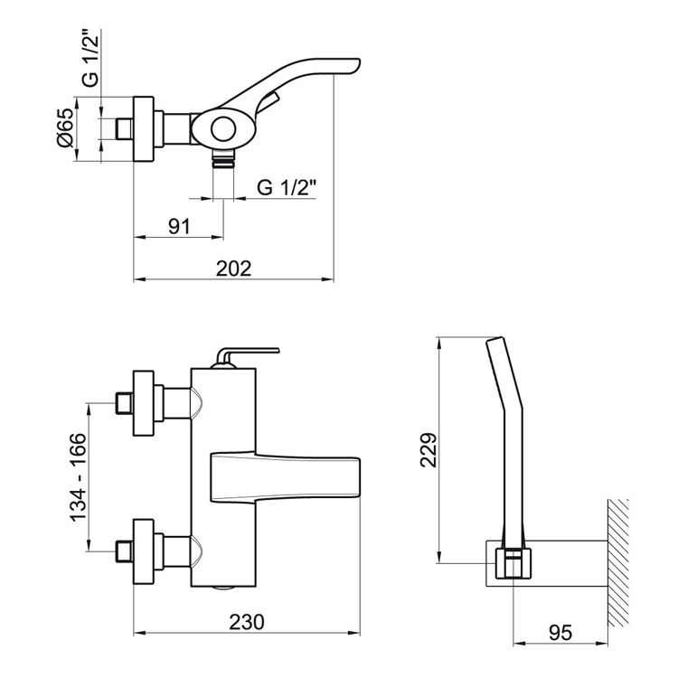 WO850101564 Смеситель для ванны с душем Webert Wolo  - Вид №1