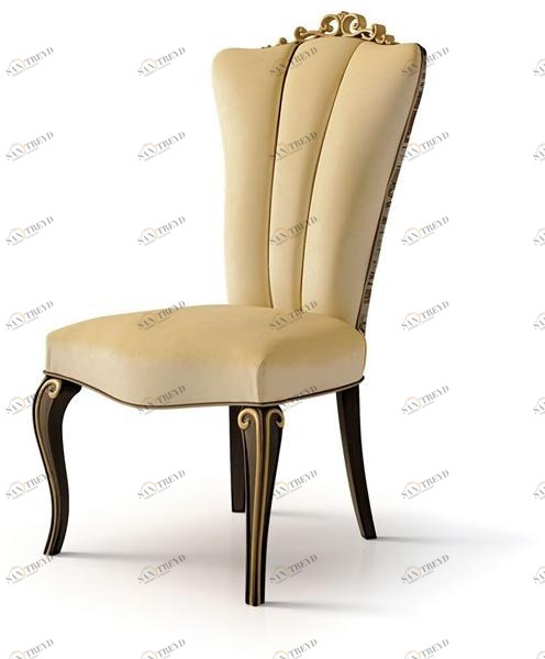 Carpanese Home Мягкое бархатное кресло с деревянной структурой Heritage 5109