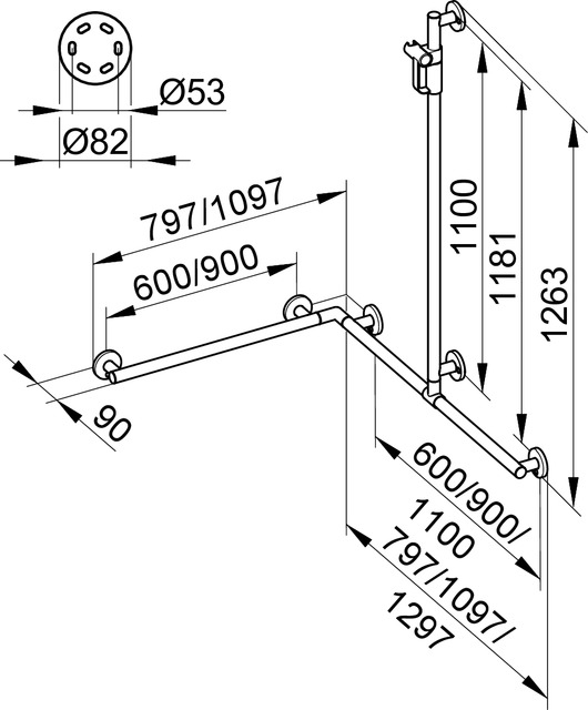 34915171911 Держатель душевой лейки KEUCO Plan Care - Вид №3