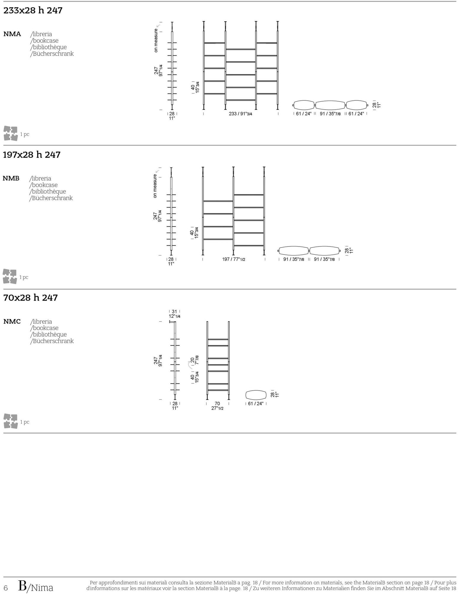 Borzalino Книжный шкаф из дерева и стекла с креплением от пола к потолку sun-id-1347000 - Вид №7