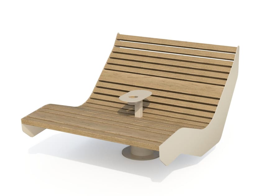 2-местный шезлонг из стали и дерева Studio Città SOLE MIO DUO ARCH-00021496