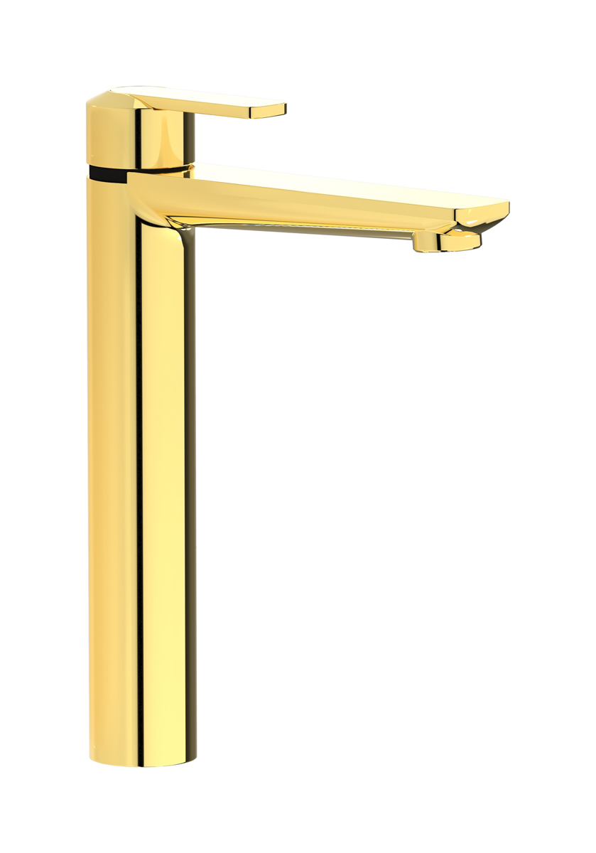 Высокий смеситель для раковины на 1 отверстие в комплекте с донным клапаном WE ARE IB c6202oo Gold C-67