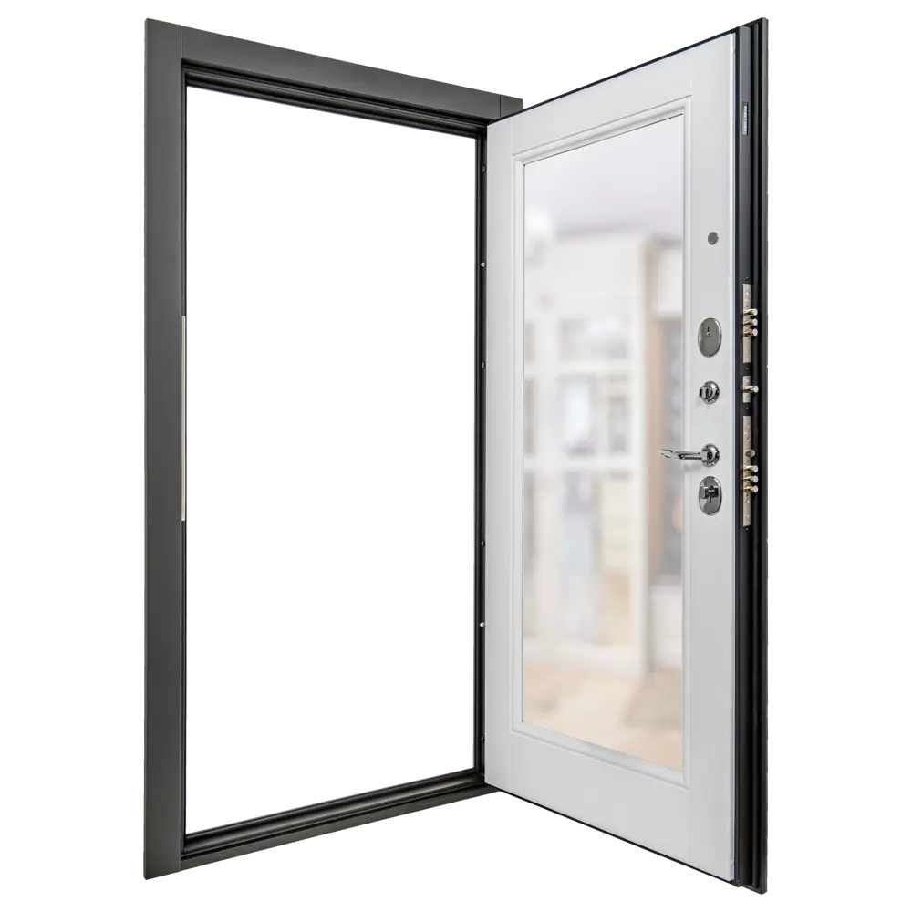 PORTIKA Дверь входная металлическая Порта Р-3 с зеркалом, графит/белый 84531957 STLM-0051316 - Вид №10