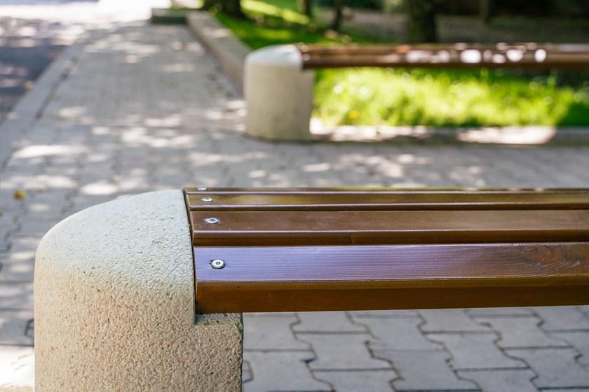 ENCHO ENCHEV - ETE Скамейка из бетона и дерева без спинки  40  - Вид №5