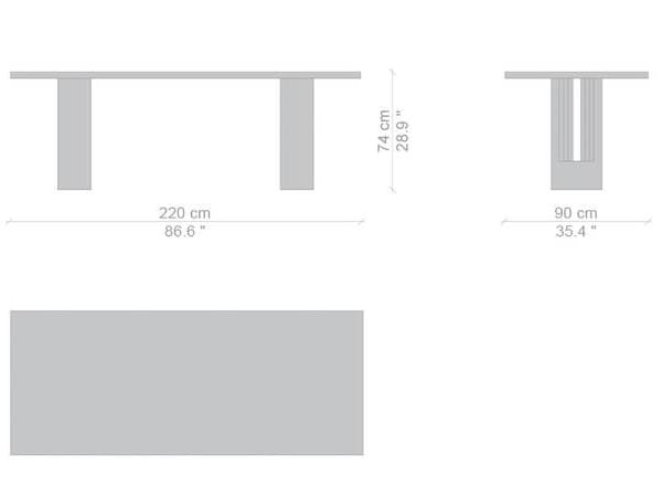 Мраморный прямоугольный стол для гостиной CASSINA DELFI ARCH-00135406 - Вид №4