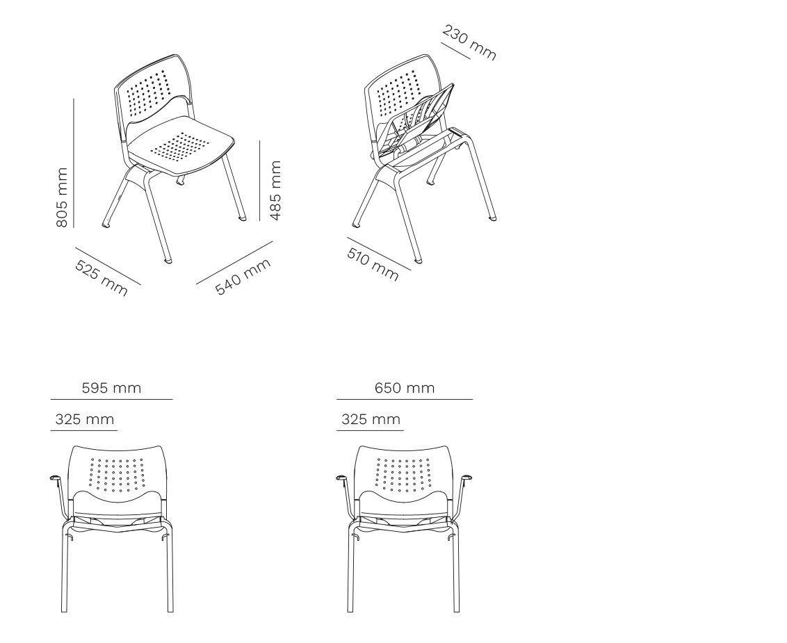 Полипропиленовый стул для конференций с подлокотниками Mara Gate ARCH-00070640 - Вид №4