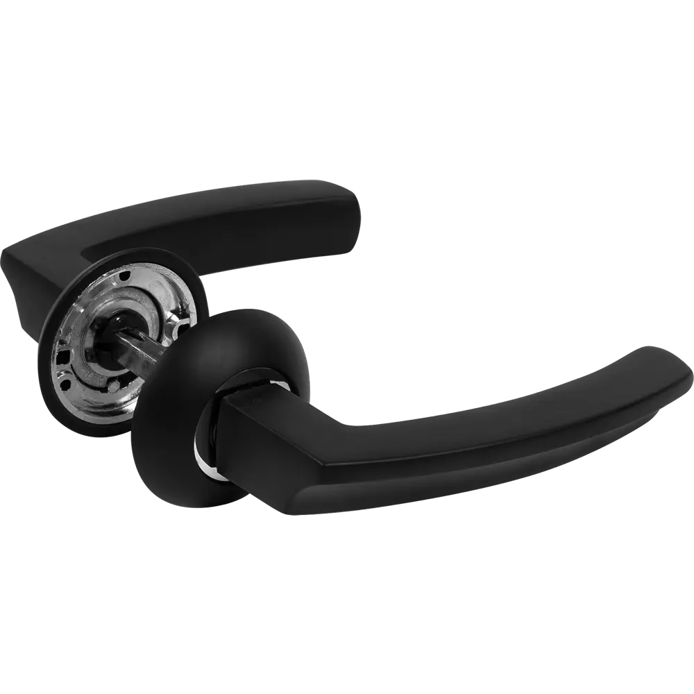 Дверные ручки Puerto AL 550-08, без запирания, цвет чёрный/хром STLM-2083796